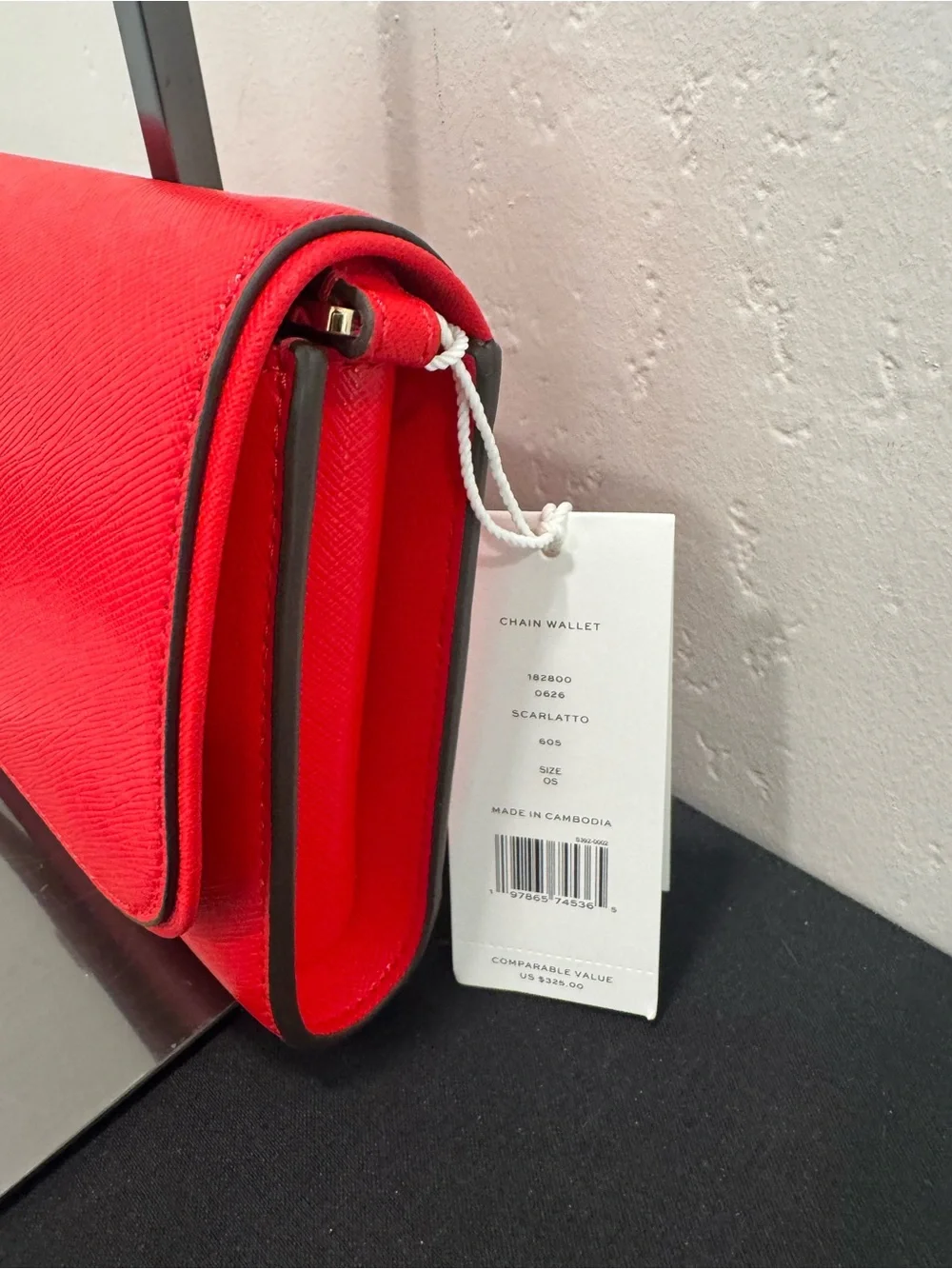 Tory Burch Red Leather Crossbody Bag with Logo Medallion